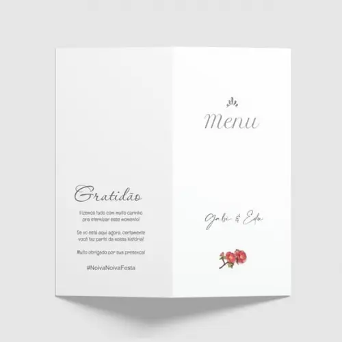 Cardápio / Menu Personalizado Casamento e Festas