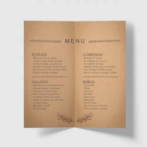 Cardápio / Menu Personalizado Casamento e Festas