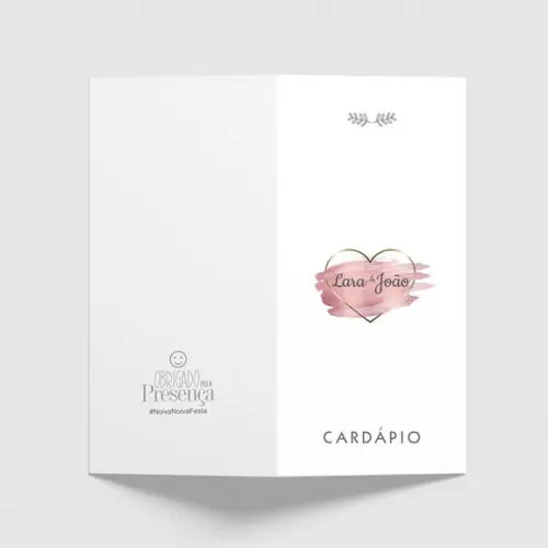 Cardápio / Menu Personalizado Casamento e Festas