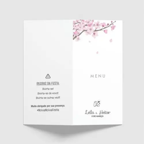 Cardápio / Menu Personalizado Casamento e Festas
