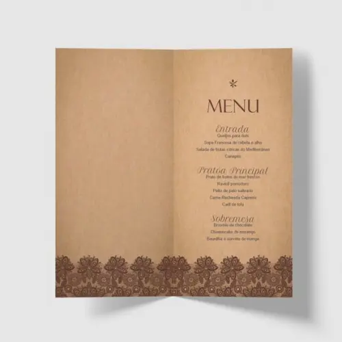 Cardápio / Menu Personalizado Casamento e Festas
