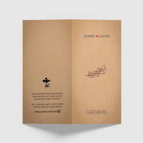 Cardápio / Menu Personalizado Casamento e Festas