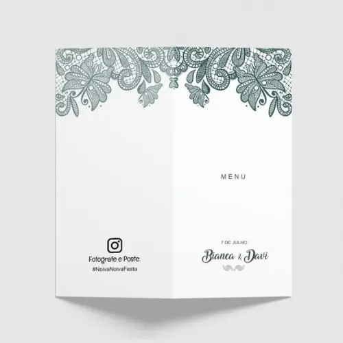 Cardápio / Menu Personalizado Casamento e Festas
