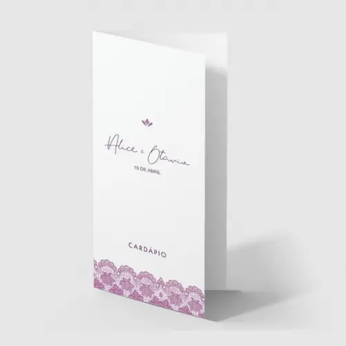 Cardápio / Menu Personalizado Casamento e Festas