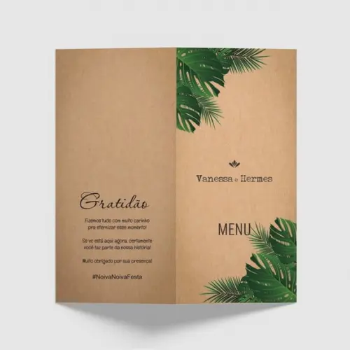 Cardápio / Menu Personalizado Casamento e Festas