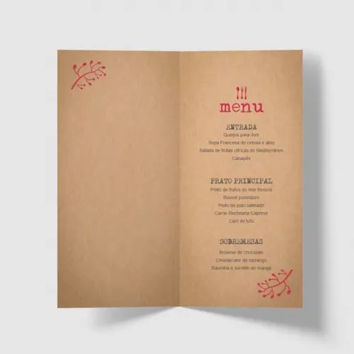 Cardápio / Menu Personalizado Casamento e Festas