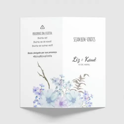 Cardápio / Menu Personalizado Casamento e Festas