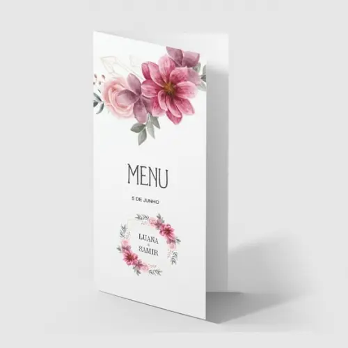 Cardápio / Menu Personalizado Casamento e Festas