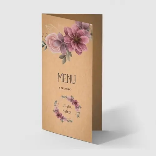 Cardápio / Menu Personalizado Casamento e Festas