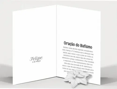 Cartão Batismo Pers. c/ Aplique Mandala Div. Espírito Santo
