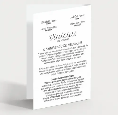 Cartão Batismo Person. c/ Aplique Divino Espírito Santo