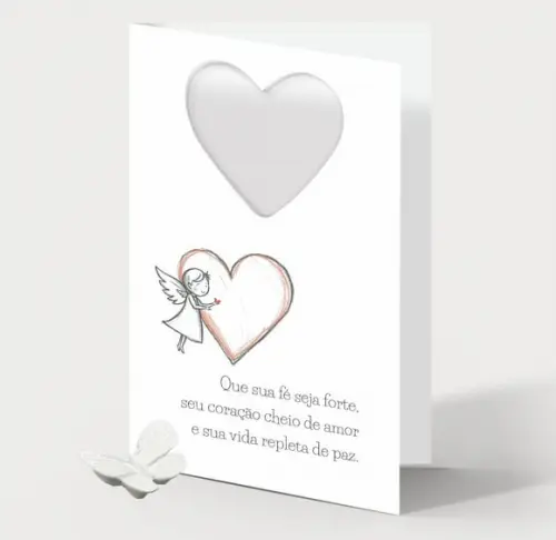 Cartão Batismo Personalizado c/ Aplique Borboleta