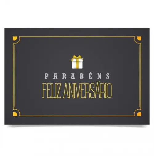 Cartão de Aniversário Personalizado. 10x15cm. Pct. c/ 12un
