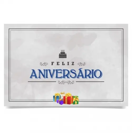 Cartão de Aniversário Personalizado. 10x15cm. Pct. c/ 12un