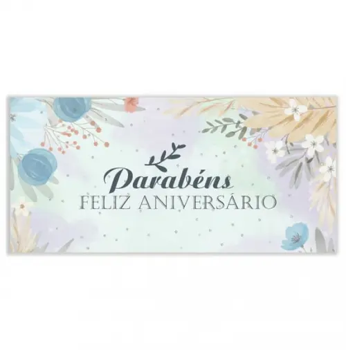 Cartão de Aniversário Personalizado. 10x21cm. Pct. c/ 12un