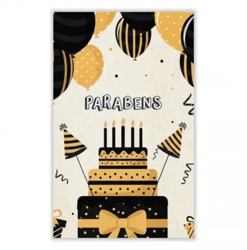 Cartão de Aniversário Personalizado. 12x19cm. Pct. c/ 12un