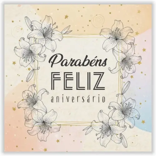 Cartão de Aniversário Personalizado. 15x15cm. Pct. c/ 12un