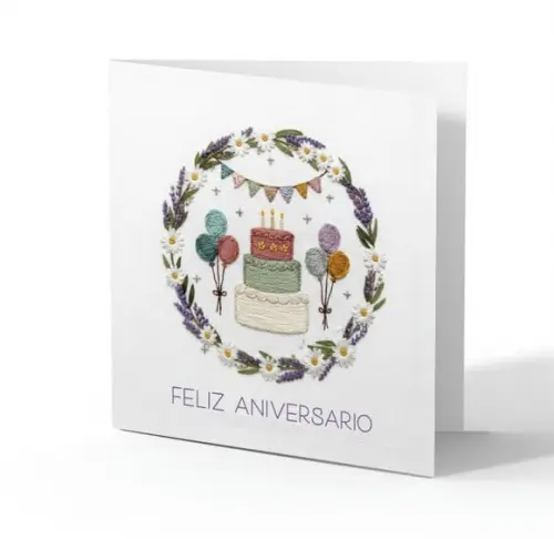 Cartão de Aniversário Personalizado. 15x15cm. Pct. c/ 12un