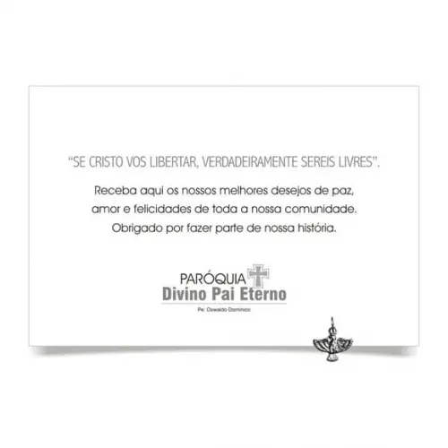 CARTÃO DE FELICITAÇÕES PERSONALIZADO + PINGENTE + ENVELOPE.