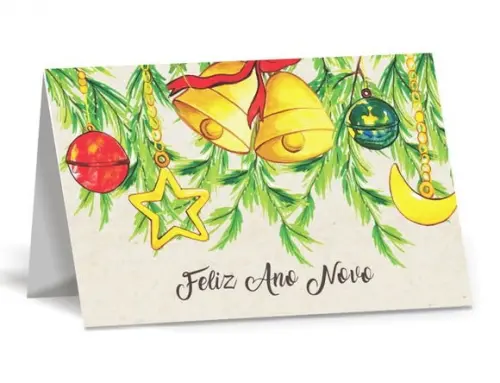 Cartão de Natal Person, com Dobra, Reciclado + Cor 40-002