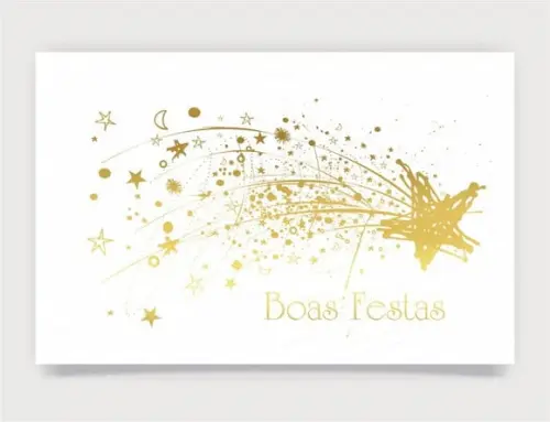 Cartão de Natal Person. com Dobra, Hotstamp Dourado 30-007