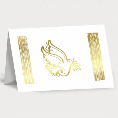Cartão de Natal Person. com Dobra, Hotstamp Dourado 30-012