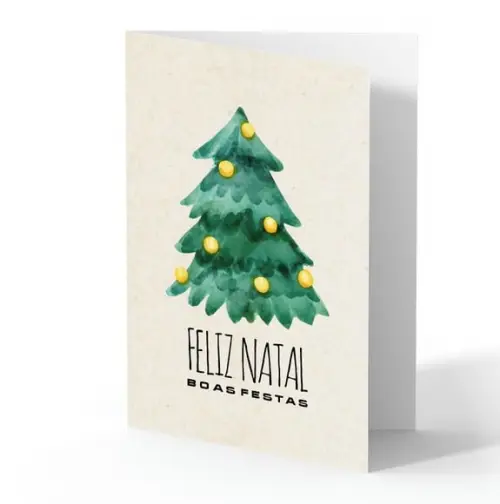 Cartão de Natal Person. com Dobra, Reciclado + Cor 40-007