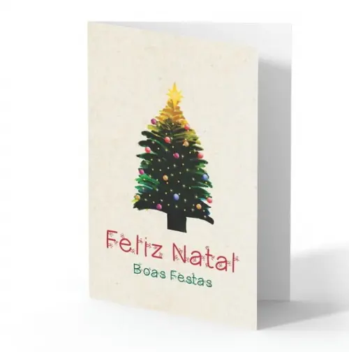 Cartão de Natal Person. com Dobra, Reciclado + Cor 40-007