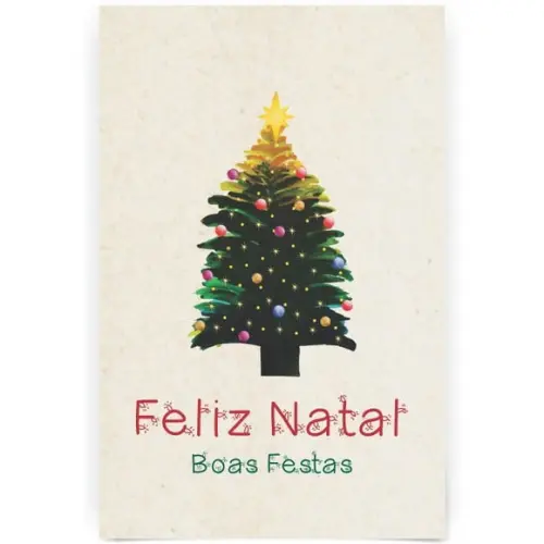 Cartão de Natal Person. com Dobra, Reciclado + Cor 40-007