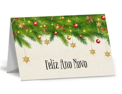 Cartão de Natal Person. com Dobra, Reciclado + Cor 40-008