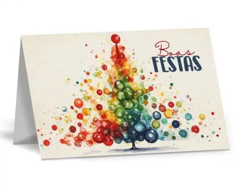 Cartão de Natal Person. com Dobra, Reciclado + Cor 40-016