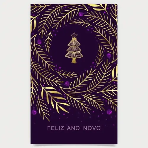 Cartão de Natal Person. Cor com Dourado Hotstamp 30-032