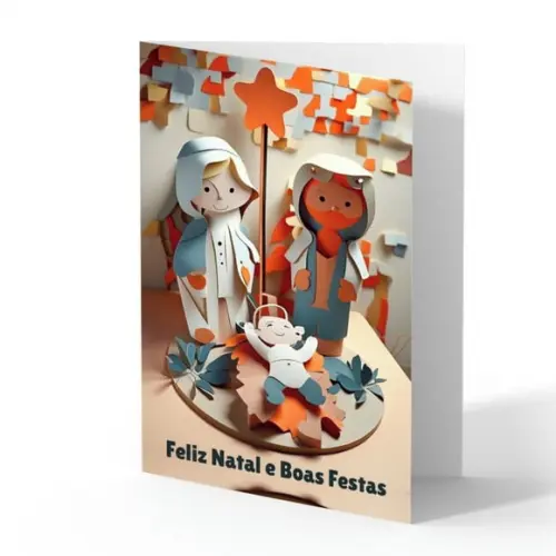 Cartão de Natal Personalizado com Dobra