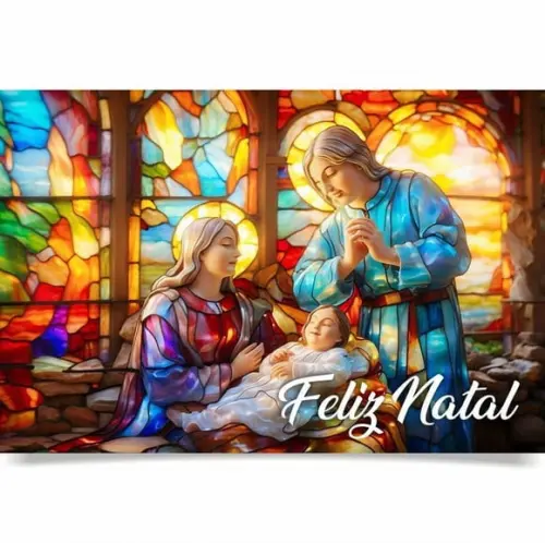 Cartão de Natal Personalizado com Dobra