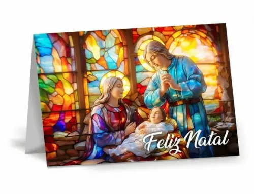 Cartão de Natal Personalizado com Dobra