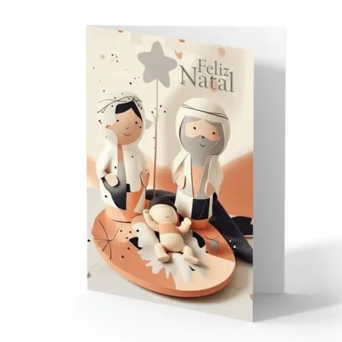 Cartão de Natal Personalizado com Dobra