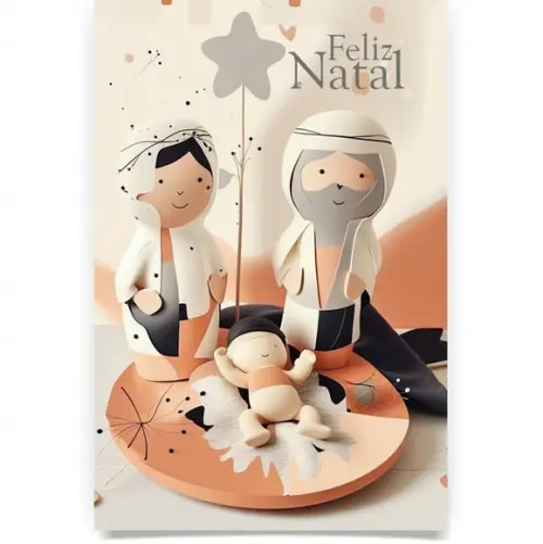 Cartão de Natal Personalizado com Dobra