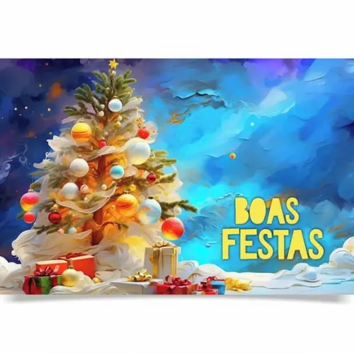 Cartão de Natal Personalizado com Dobra