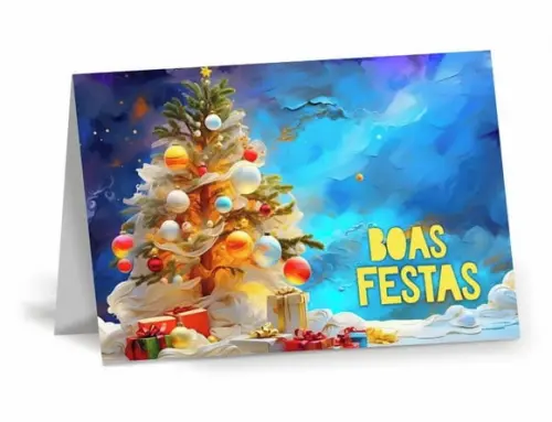 Cartão de Natal Personalizado com Dobra