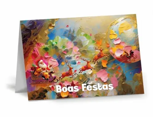 Cartão de Natal Personalizado com Dobra