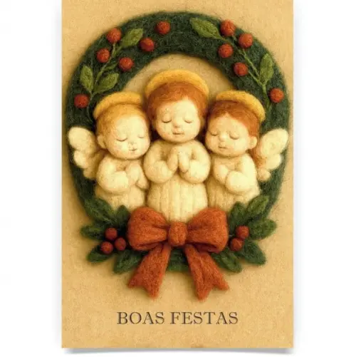 Cartão de Natal Personalizado com Dobra