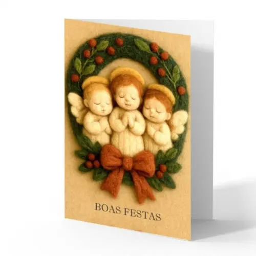 Cartão de Natal Personalizado com Dobra