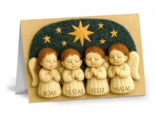 Cartão de Natal Personalizado com Dobra