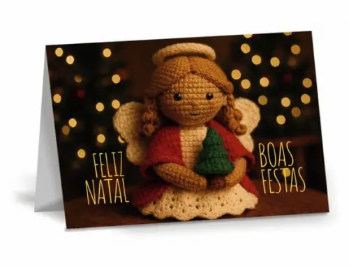 Cartão de Natal Personalizado com Dobra