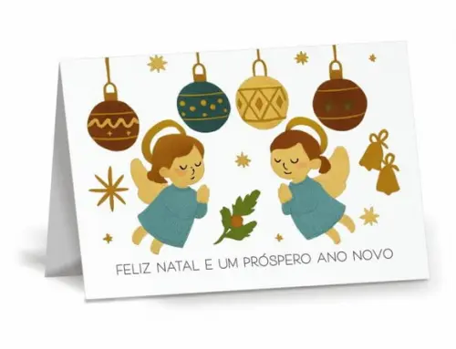 Cartão de Natal Personalizado com Dobra