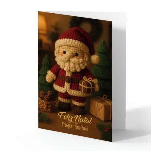 Cartão de Natal Personalizado com Dobra