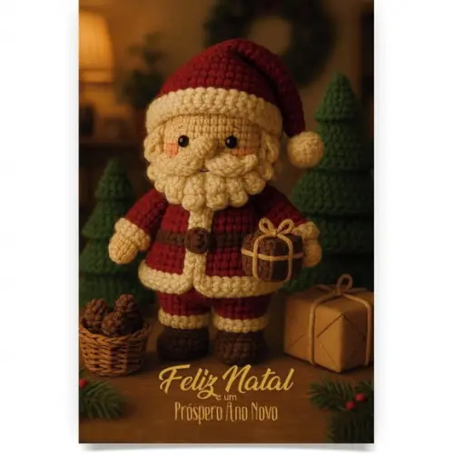 Cartão de Natal Personalizado com Dobra