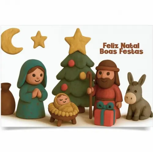Cartão de Natal Personalizado com Dobra