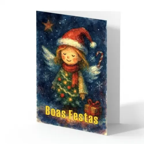 Cartão de Natal Personalizado com Dobra