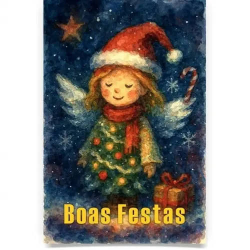 Cartão de Natal Personalizado com Dobra